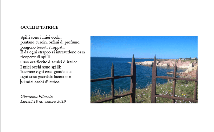 Poesia Occhi d'istrice